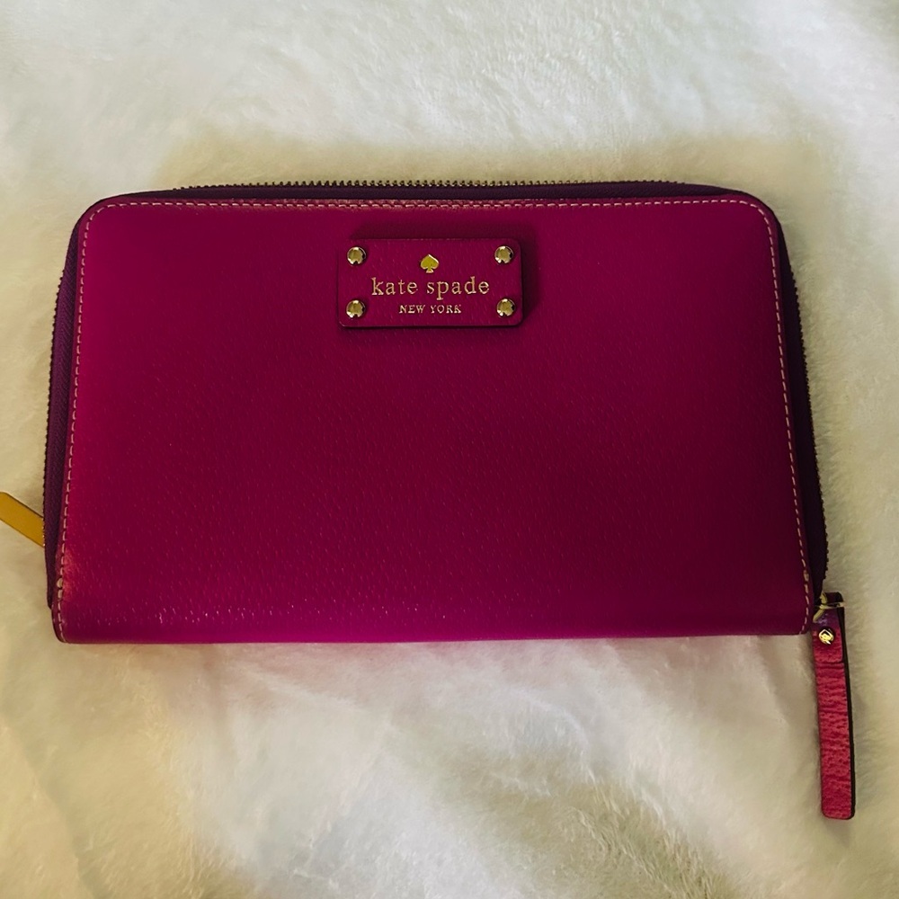 Kate Spade Fill Zip Baja Rose Continental Wallet Accordion Style